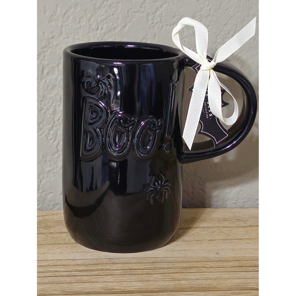 Rae Dunn Halloween Boo! Spider Coffee Mug Ceramic Tall Halloween